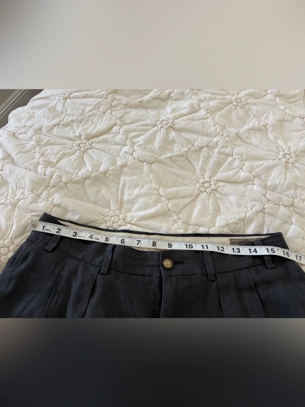 Vintage Structure La Collection 100% Linen Pleated Pants Charcoal Gray 32S